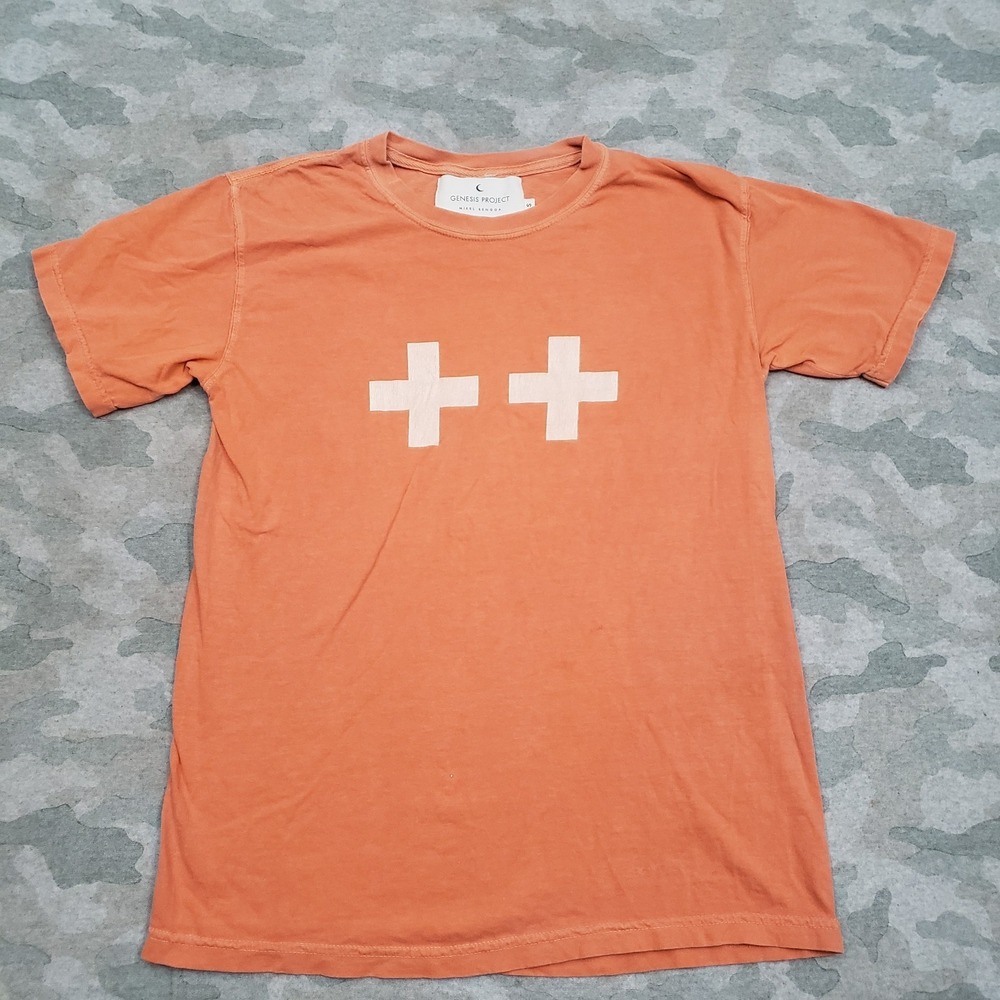 Genesis Project Shirt Mens Small Orange Short Sleeve